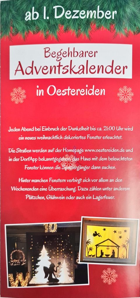 Begehbarer Adventskalender